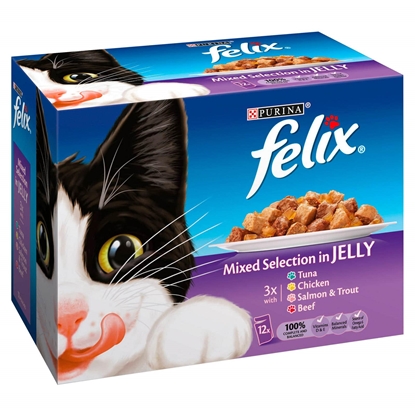 Picture of Felix Meat & Fish Selection in jelly 12 X 100g Box